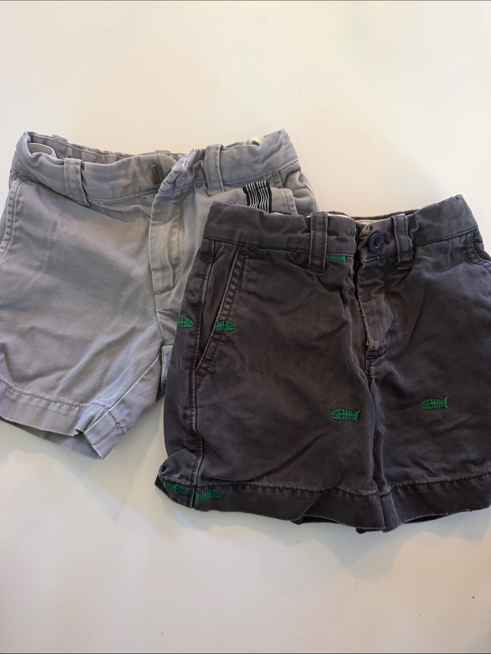 Crewcuts Boys' Dual Gray Fish Embroidered Shorts